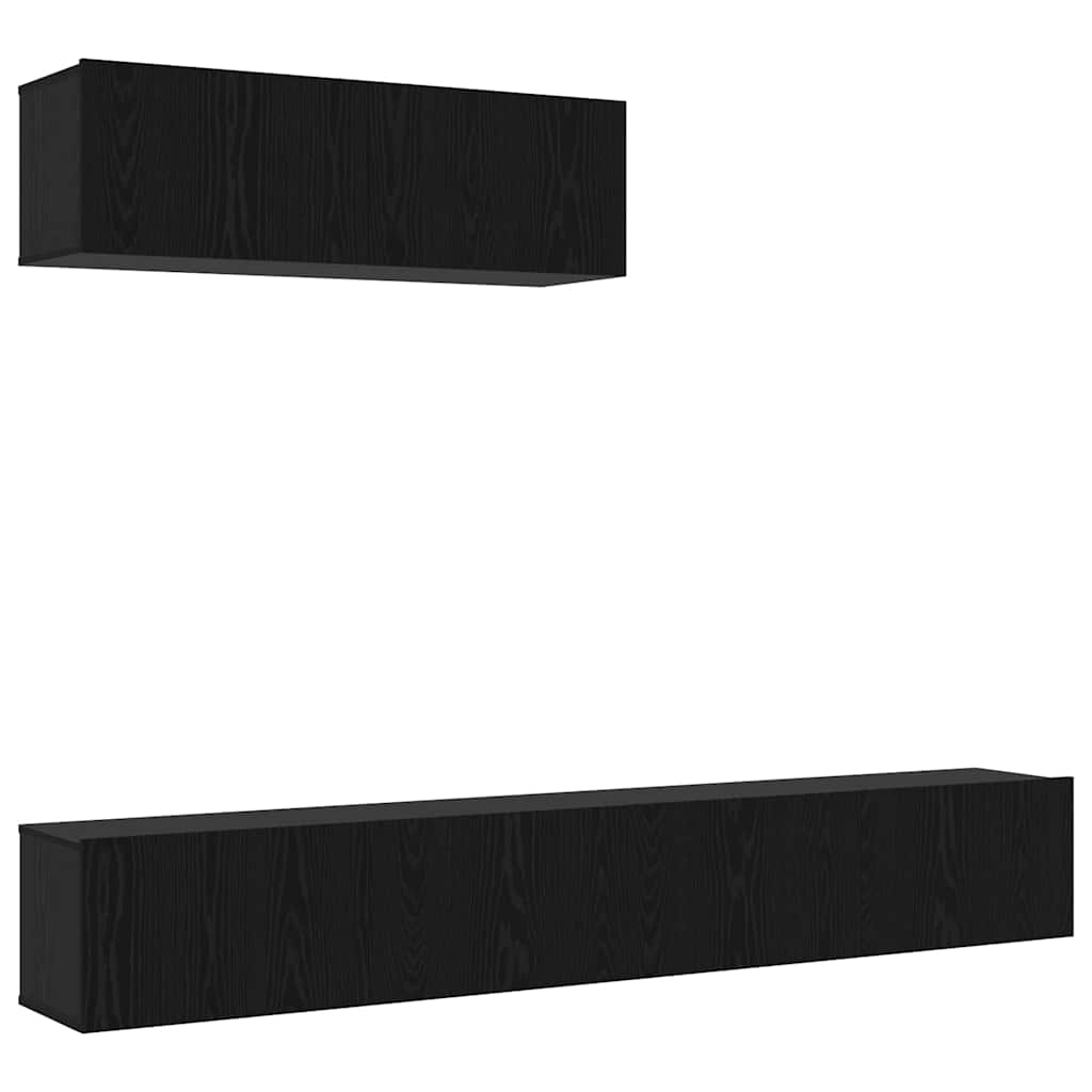 TV-Schrankset 3 pcs Schwarz Eichen-Optik Holzwerkstoff