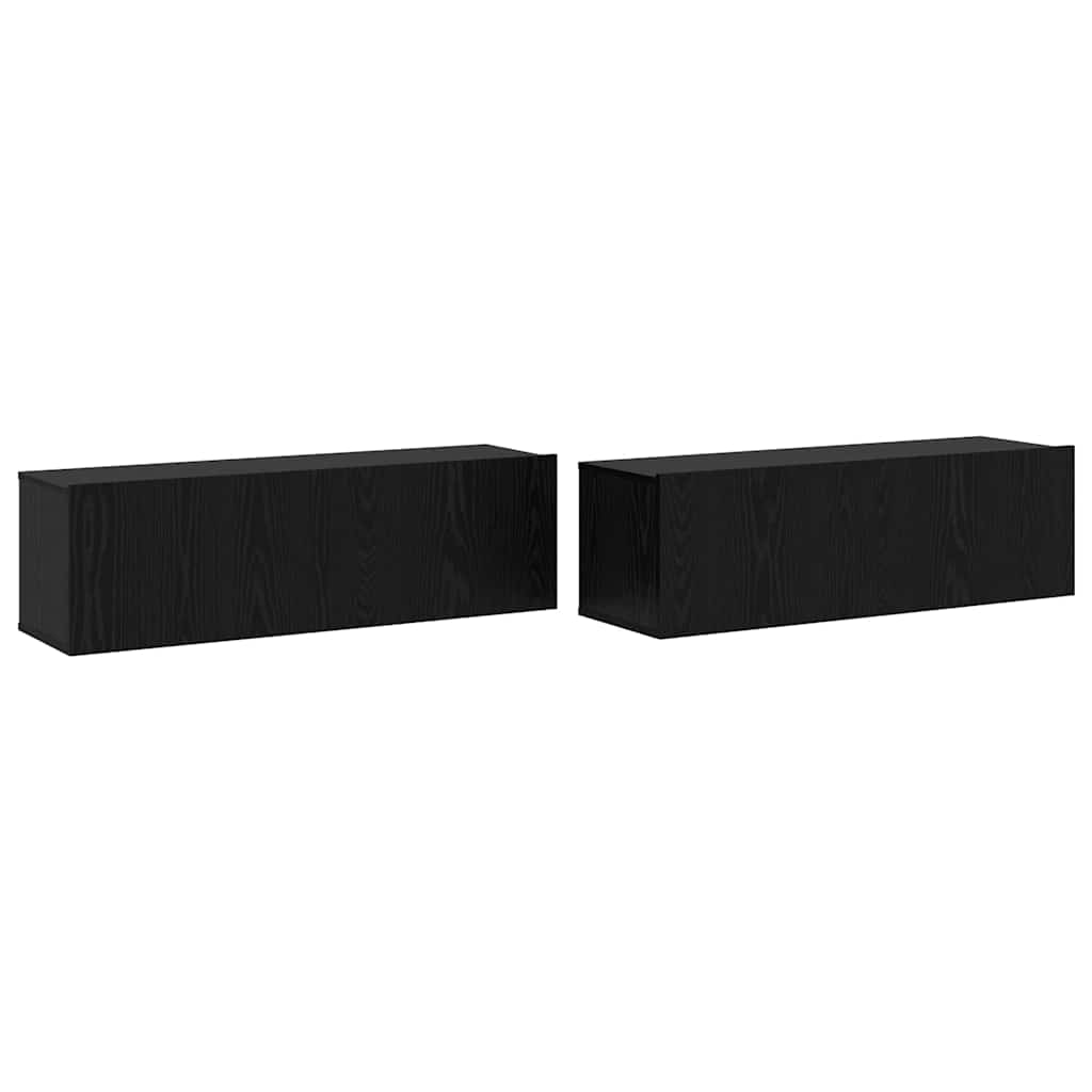 TV-Schrankset 3 pcs Schwarz Eichen-Optik Holzwerkstoff