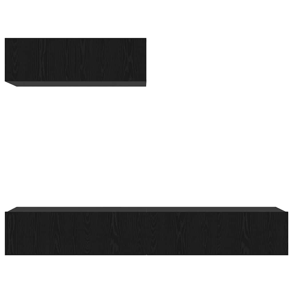 TV-Schrankset 3 pcs Schwarz Eichen-Optik Holzwerkstoff