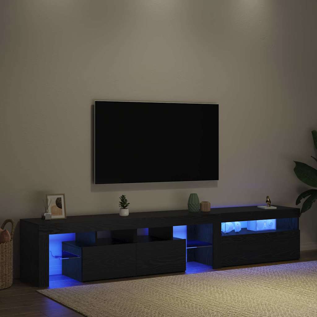 TV-Schränk 2 pcs Schwarz Eichen-Optik 215 x 36,5 x 40 cm