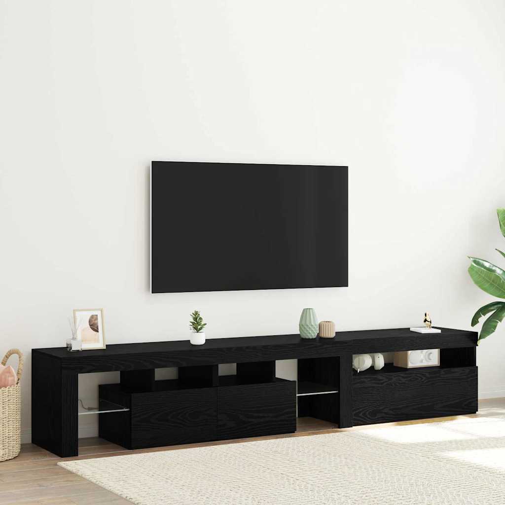 TV-Schränk 2 pcs Schwarz Eichen-Optik 215 x 36,5 x 40 cm