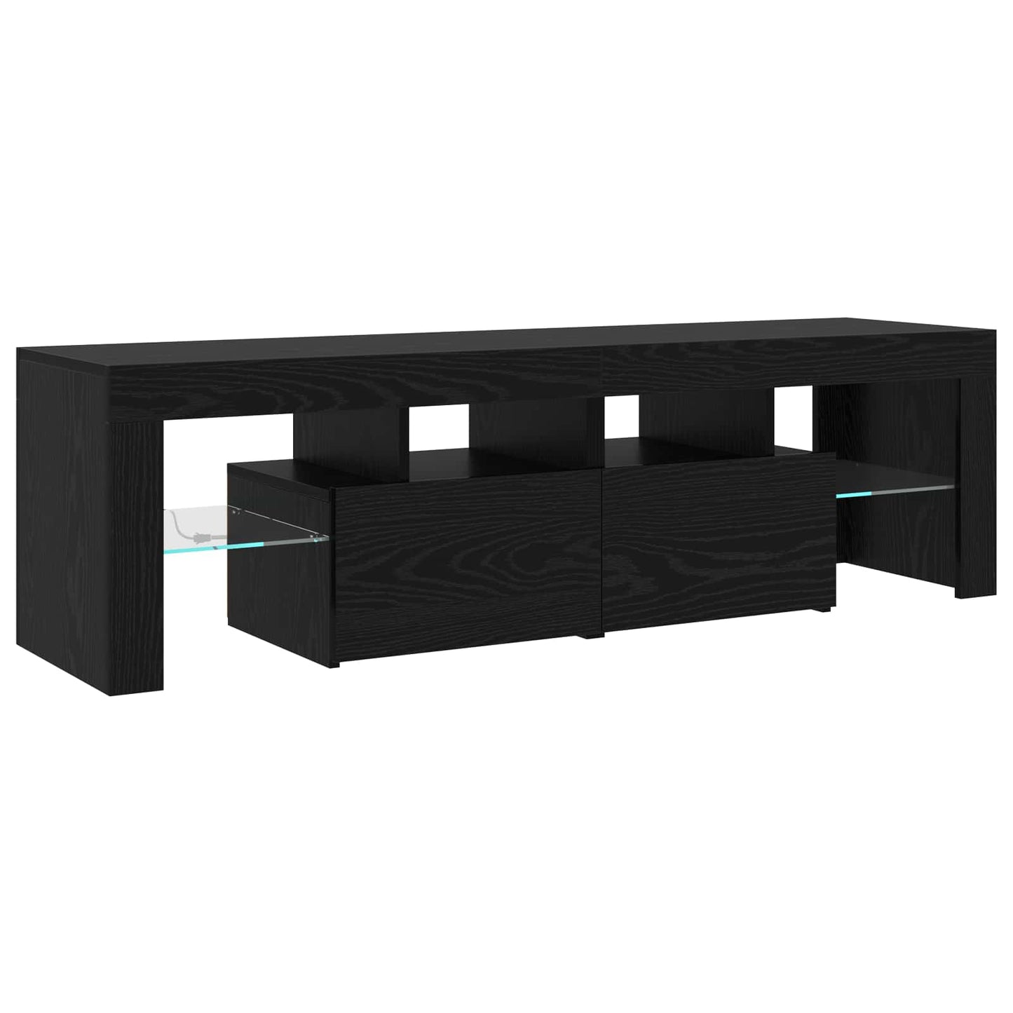 TV-Schränk 2 pcs Schwarz Eichen-Optik 215 x 36,5 x 40 cm