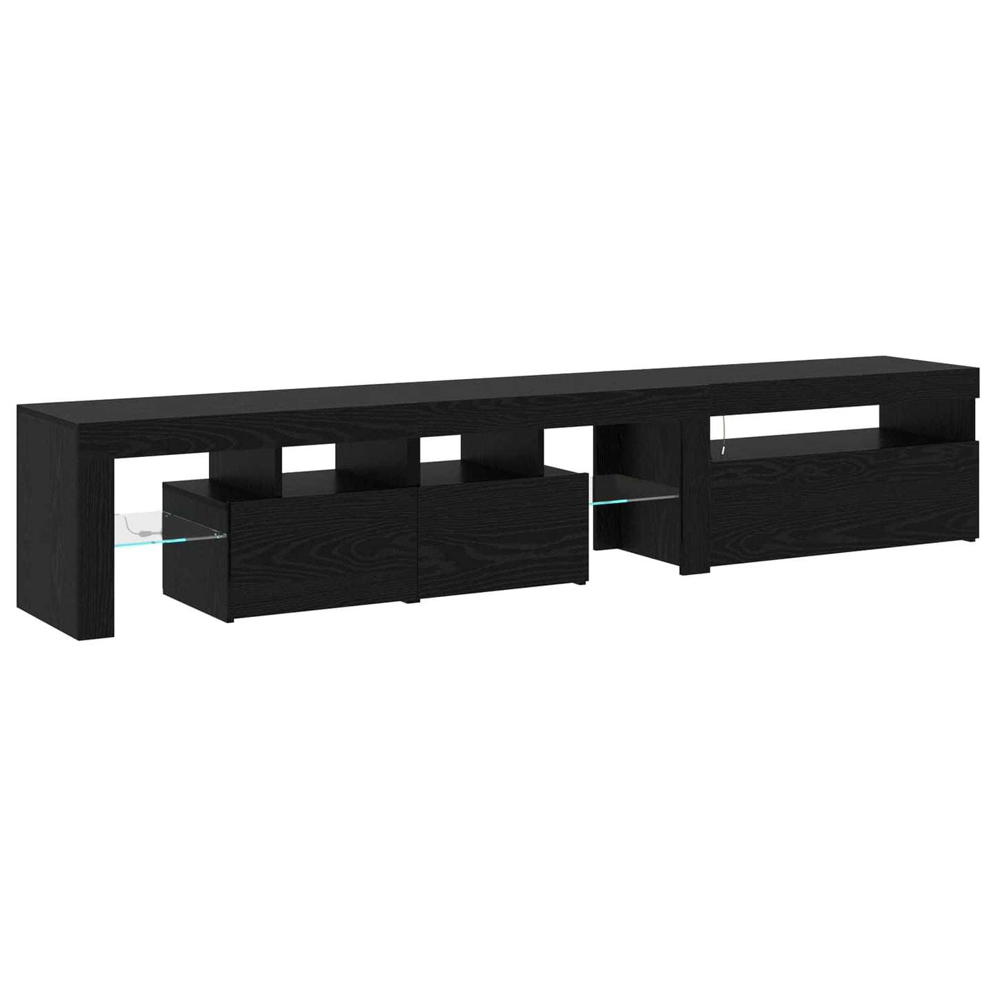 TV-Schränk 2 pcs Schwarz Eichen-Optik 215 x 36,5 x 40 cm