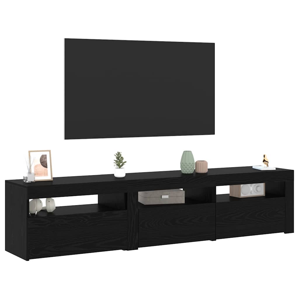 TV-Schränk 2 pcs Schwarz Eichen-Optik 180 x 35 x 40 cm