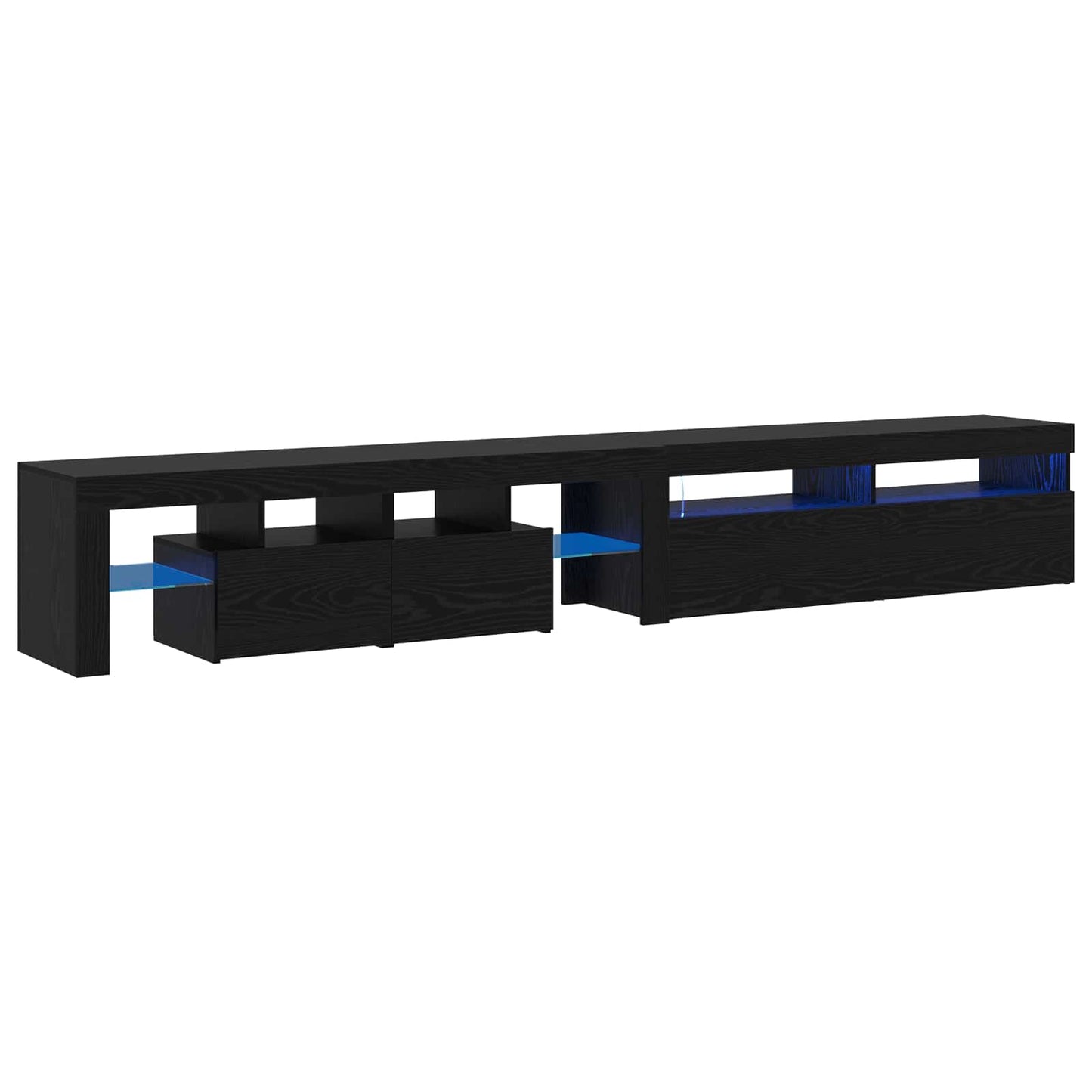 TV-Schränk mit LED 2 pcs Schwarz Eichen-Optik 260 x 37 x 40 cm