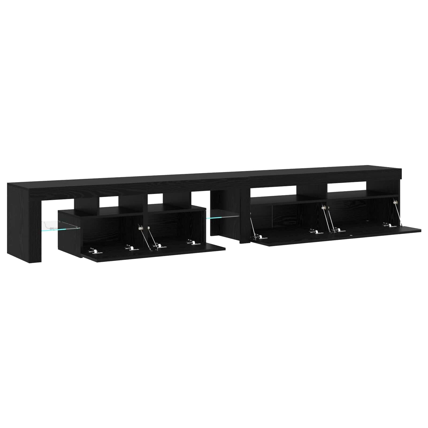 TV-Schränk mit LED 2 pcs Schwarz Eichen-Optik 260 x 37 x 40 cm