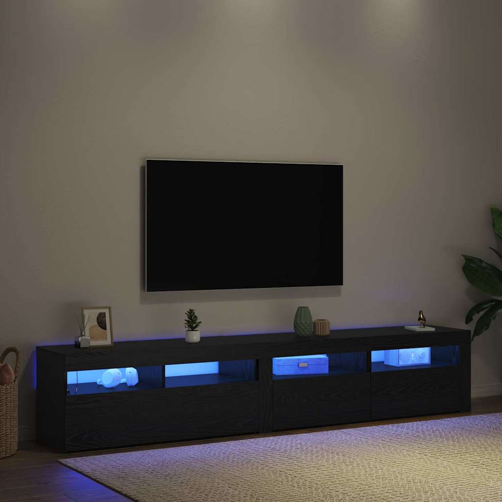 TV-Schränk 2 pcs Schwarz Eichen-Optik 210 x 35 x 40 cm