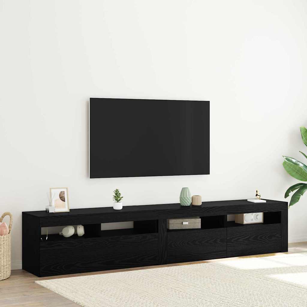 TV-Schränk 2 pcs Schwarz Eichen-Optik 210 x 35 x 40 cm