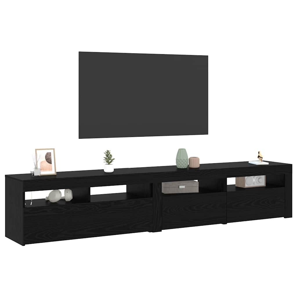 TV-Schränk 2 pcs Schwarz Eichen-Optik 210 x 35 x 40 cm