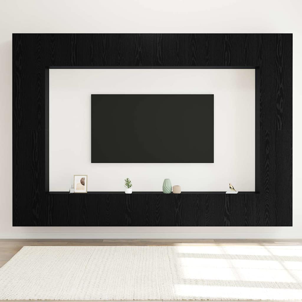 TV-Schrankset 8 pcs Schwarz Eichen-Optik 100 x 30 x 30 cm