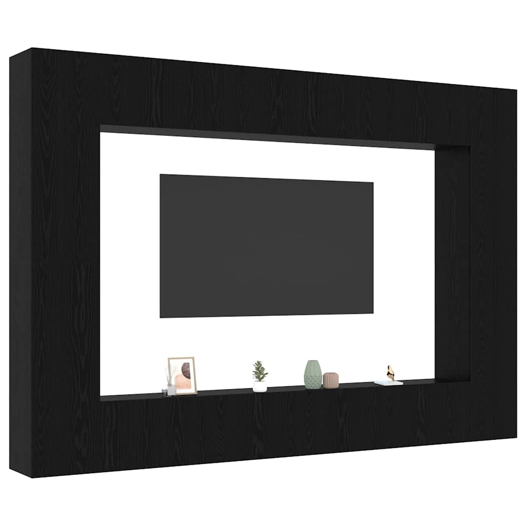 TV-Schrankset 8 pcs Schwarz Eichen-Optik 100 x 30 x 30 cm