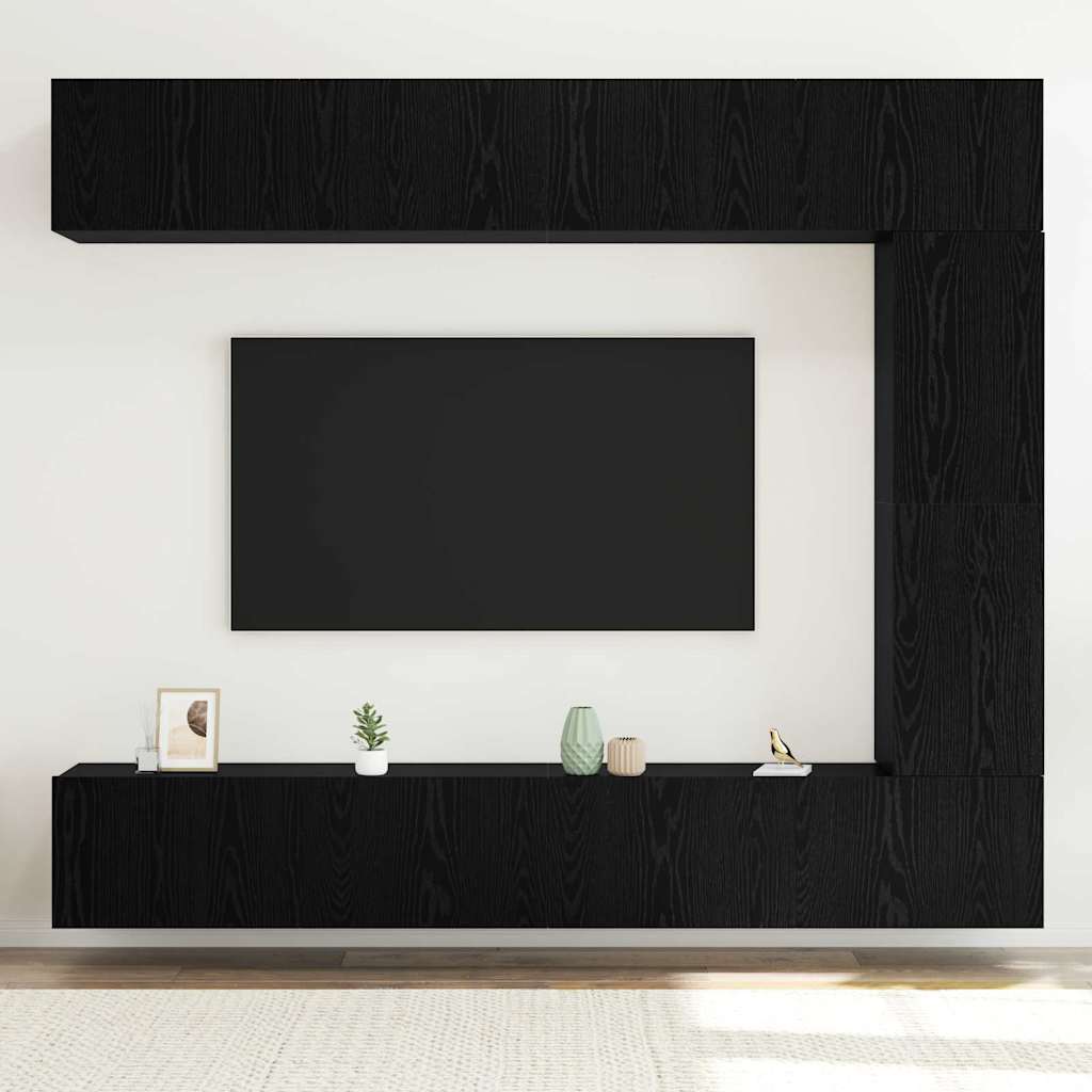 TV-Schrankset 5 pcs Schwarz Eichen-Optik Holzwerkstoff
