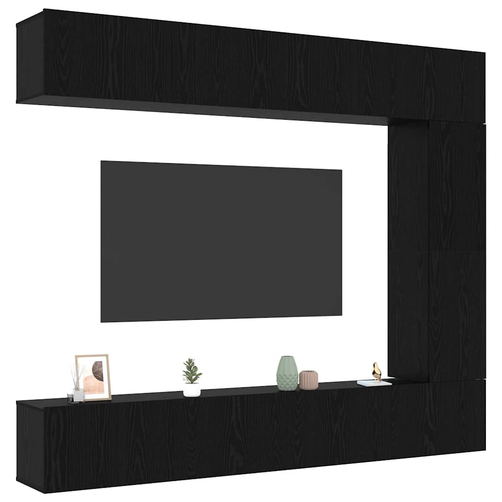 TV-Schrankset 5 pcs Schwarz Eichen-Optik Holzwerkstoff