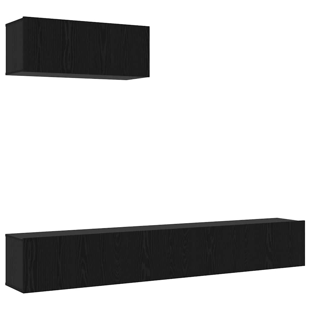 TV-Schrankset Wandmontiert 3 pcs Schwarze Eiche Holzwerkstoff