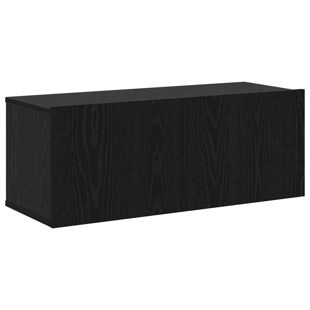 TV-Schrankset Wandmontiert 3 pcs Schwarze Eiche Holzwerkstoff