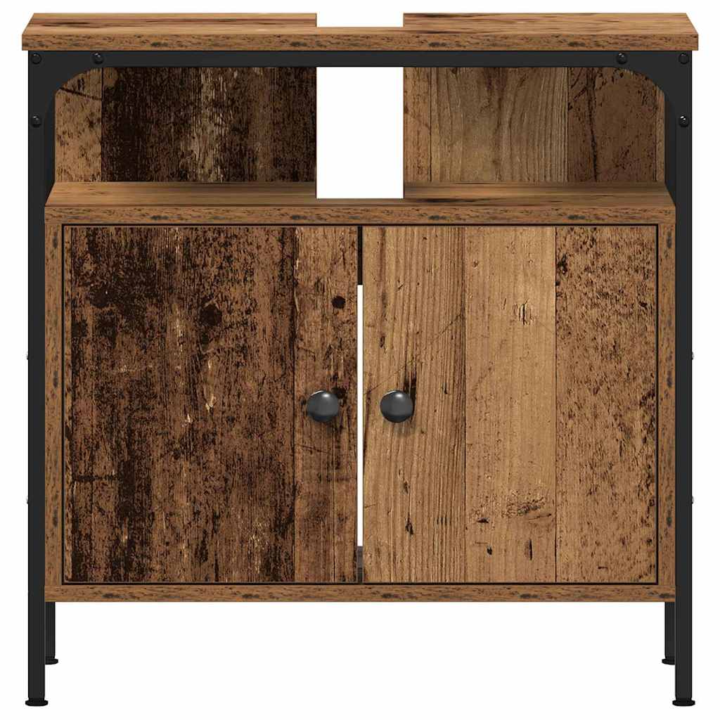Badezimmermöbel-Set mit Regal mit Tür 3 pcs Braun Holzwerkstoff