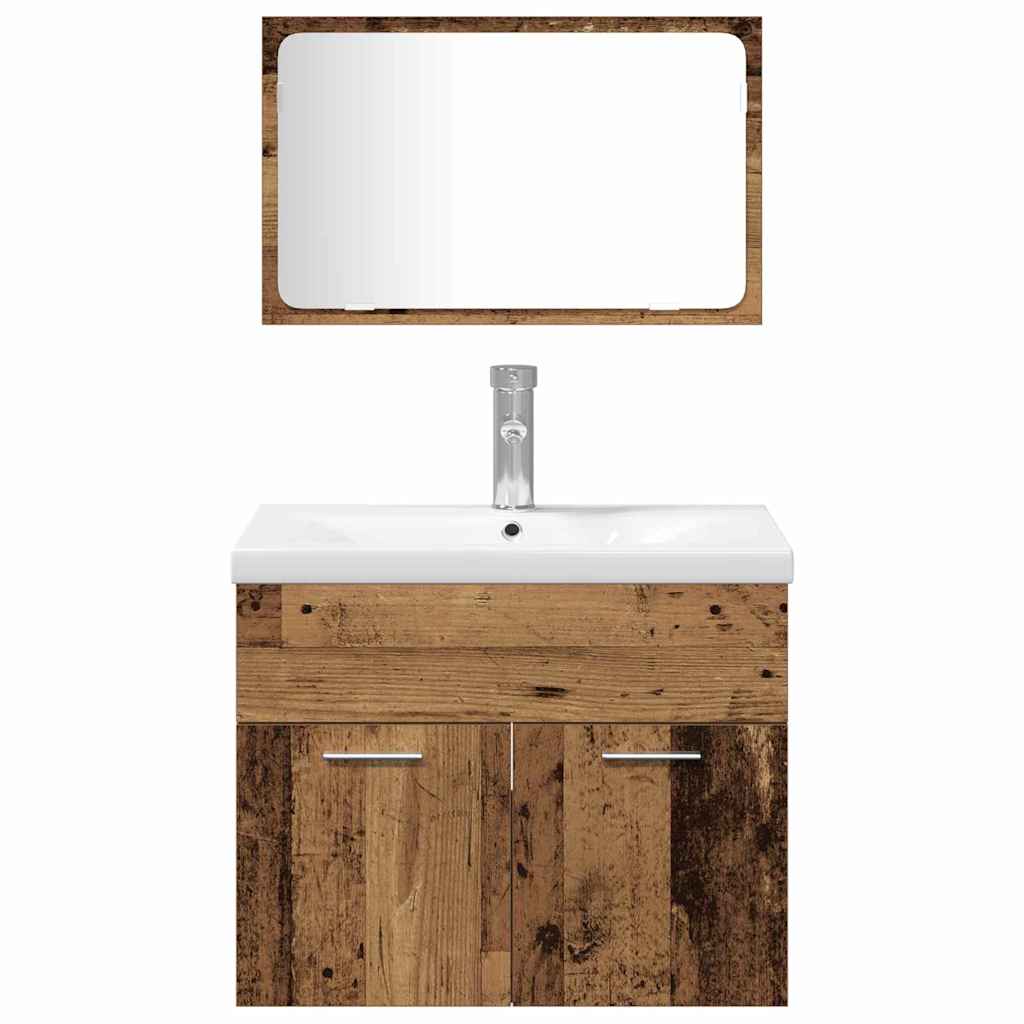 Badezimmermöbel-Set Wandmontiert 4 pcs Braun Holzwerkstoff