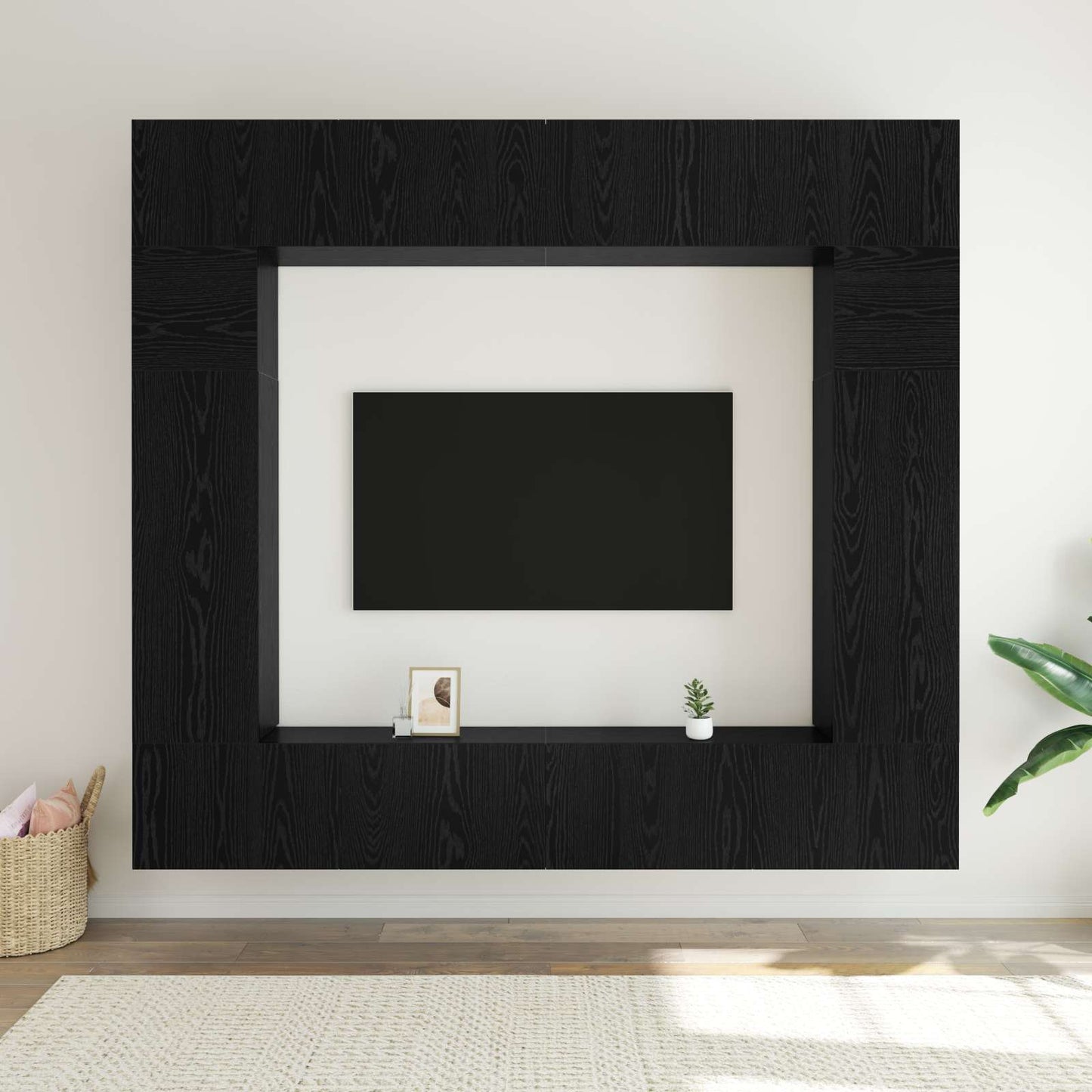 TV-Schrankset 8 pcs Schwarz Eichen-Optik Holzwerkstoff