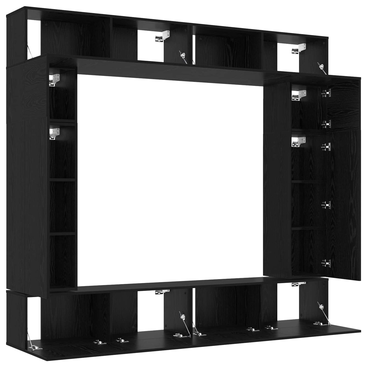 TV-Schrankset 8 pcs Schwarz Eichen-Optik Holzwerkstoff