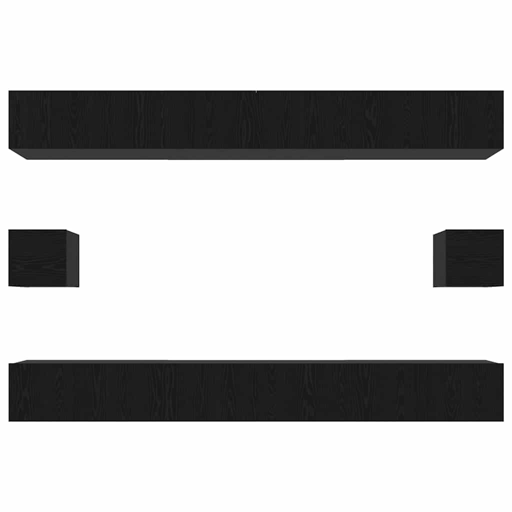 TV-Schrankset 8 pcs Schwarz Eichen-Optik Holzwerkstoff
