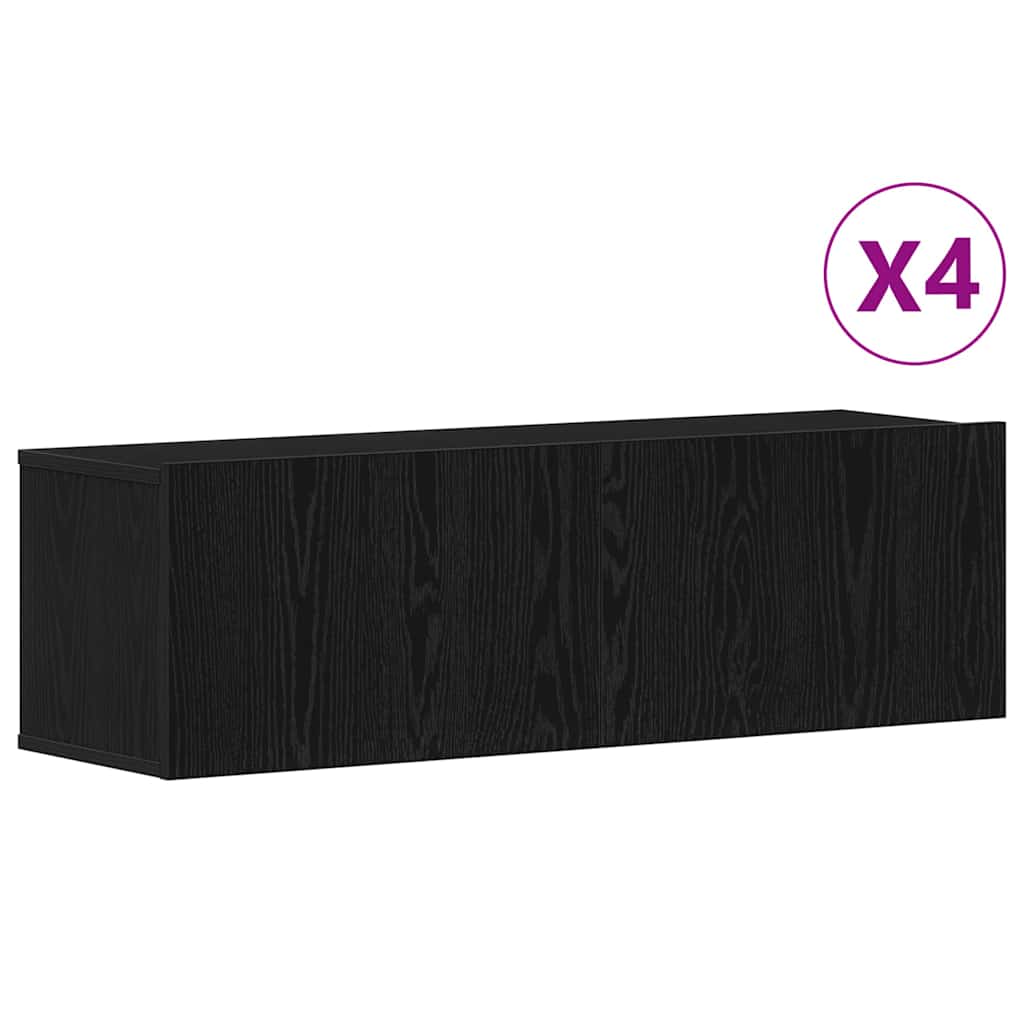 TV-Schrankset 4 pcs Schwarz Eichen-Optik 100 x 30 x 30 cm