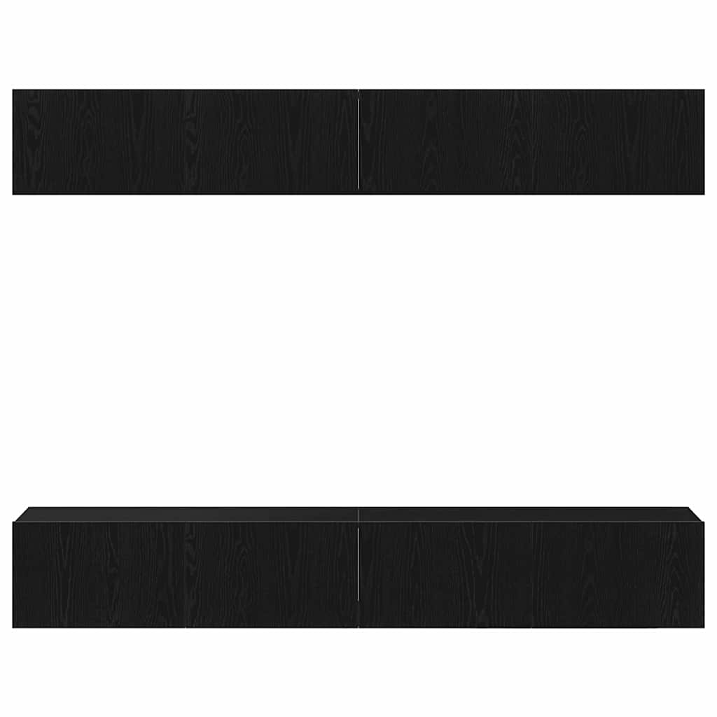 TV-Schrankset 4 pcs Schwarz Eichen-Optik 100 x 30 x 30 cm