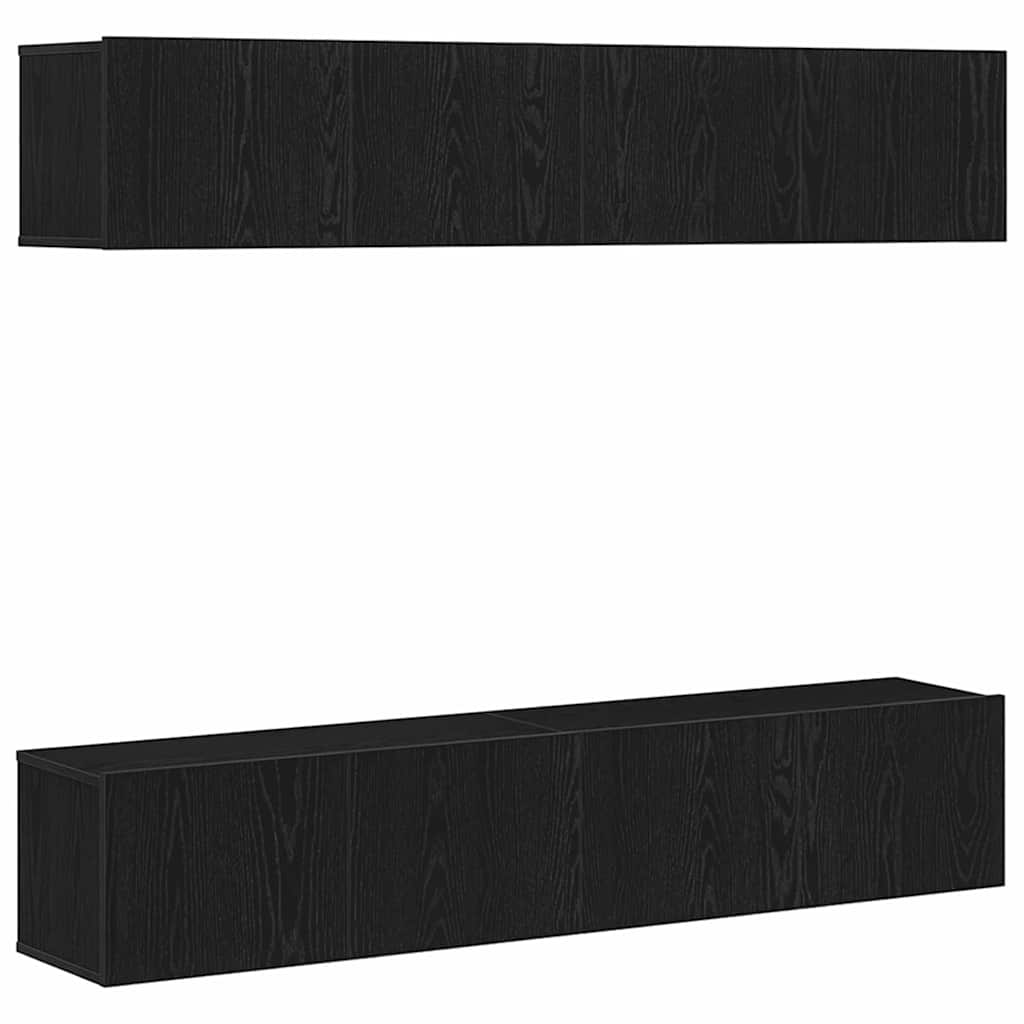 TV-Schrankset 4 pcs Schwarz Eichen-Optik 80 x 30 x 30 cm