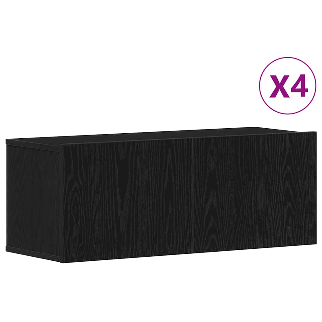 TV-Schrankset 4 pcs Schwarz Eichen-Optik 80 x 30 x 30 cm