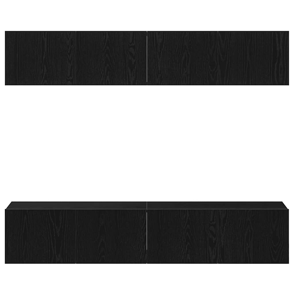 TV-Schrankset 4 pcs Schwarz Eichen-Optik 80 x 30 x 30 cm