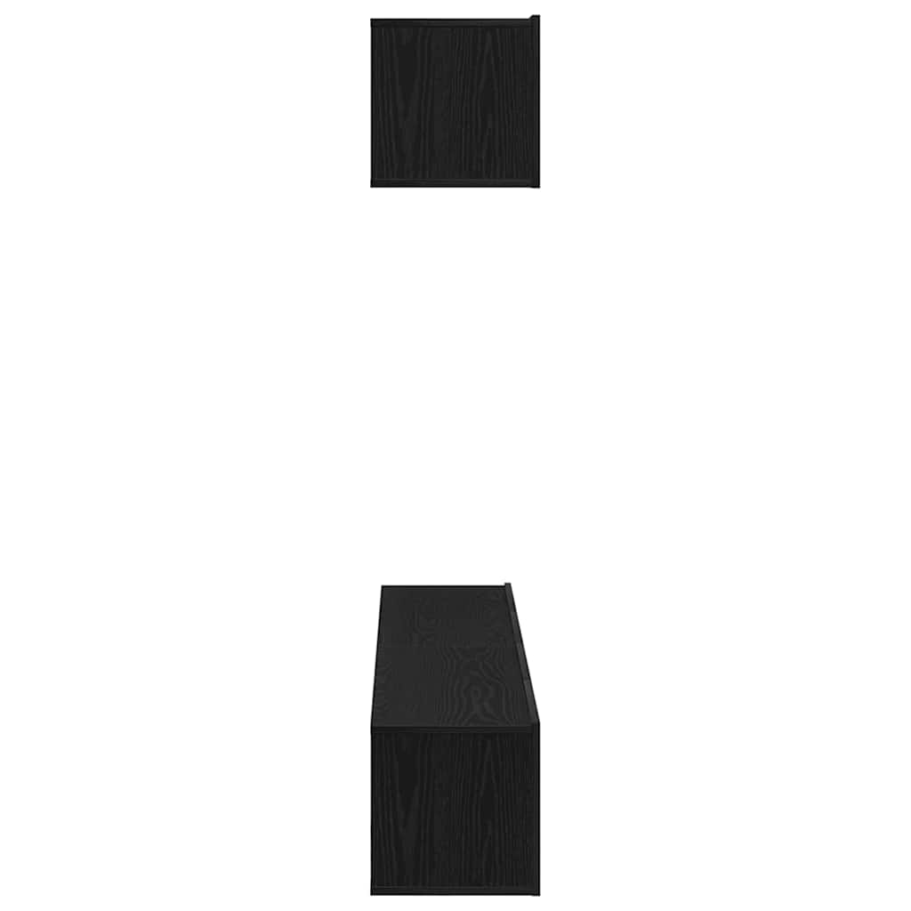 TV-Schrankset 4 pcs Schwarz Eichen-Optik 80 x 30 x 30 cm