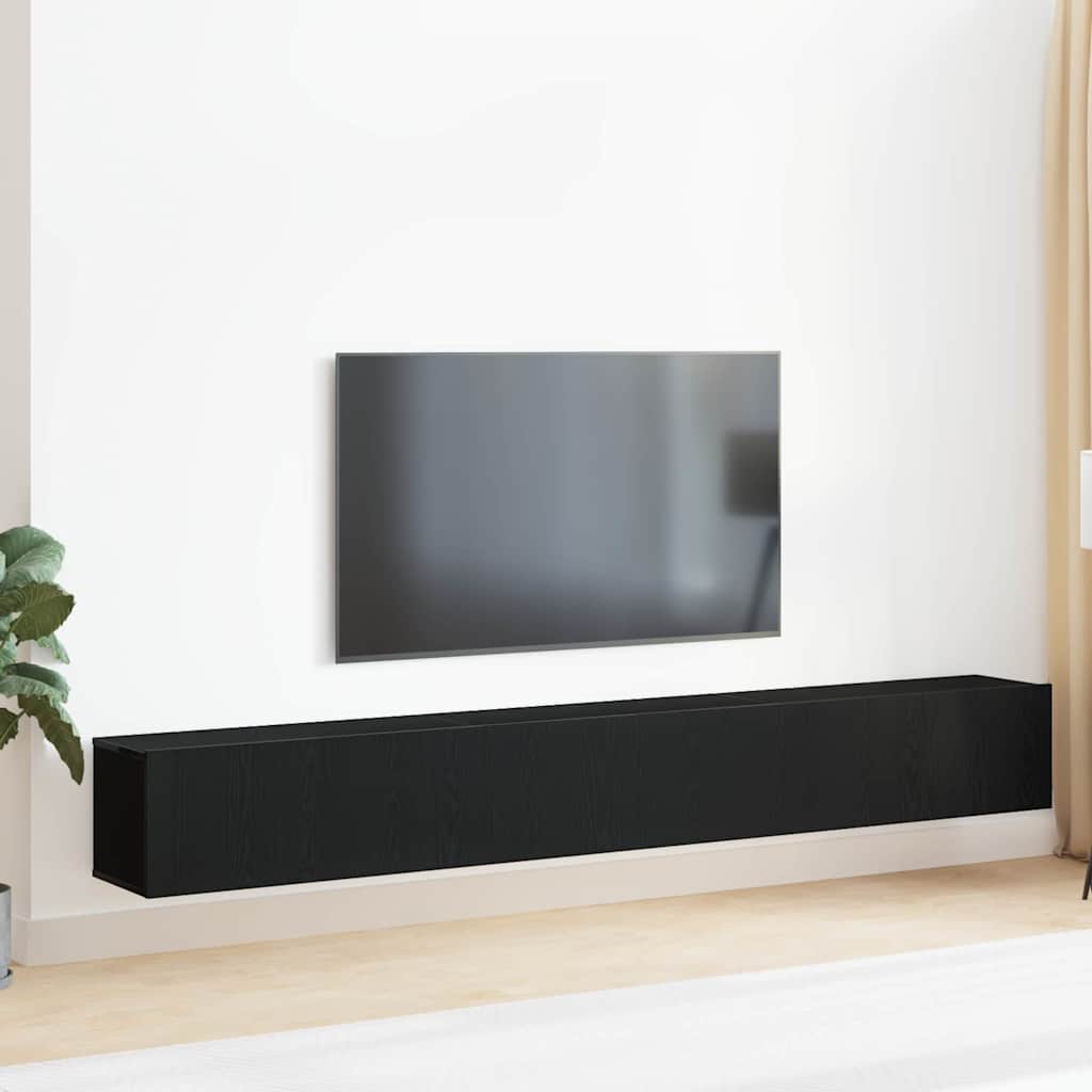 TV-Schrankset 3 pcs Schwarz Eichen-Optik 80 x 30 x 30 cm
