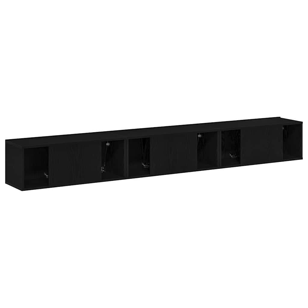 TV-Schrankset 3 pcs Schwarz Eichen-Optik 80 x 30 x 30 cm