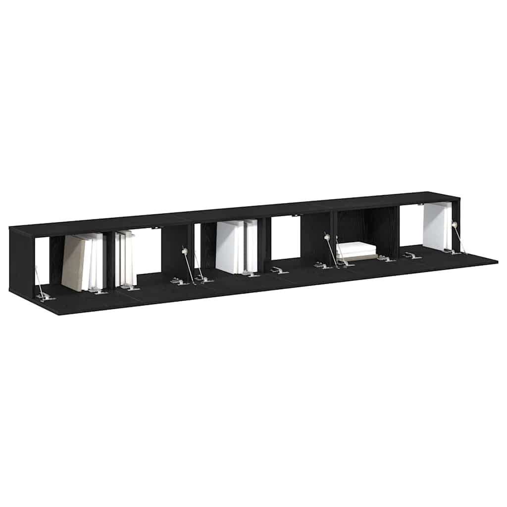 TV-Schrankset 3 pcs Schwarz Eichen-Optik 80 x 30 x 30 cm