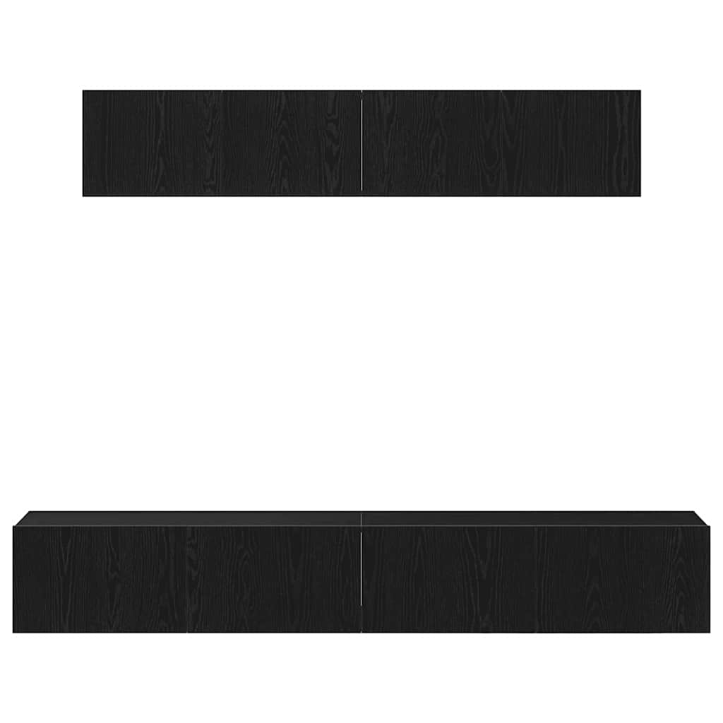 TV-Schrankset Wandmontiert 4 pcs Schwarze Eiche Holzwerkstoff