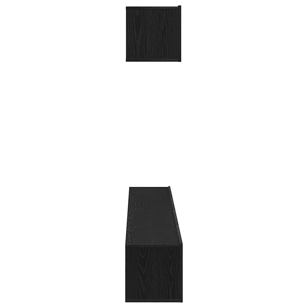 TV-Schrankset Wandmontiert 4 pcs Schwarze Eiche Holzwerkstoff