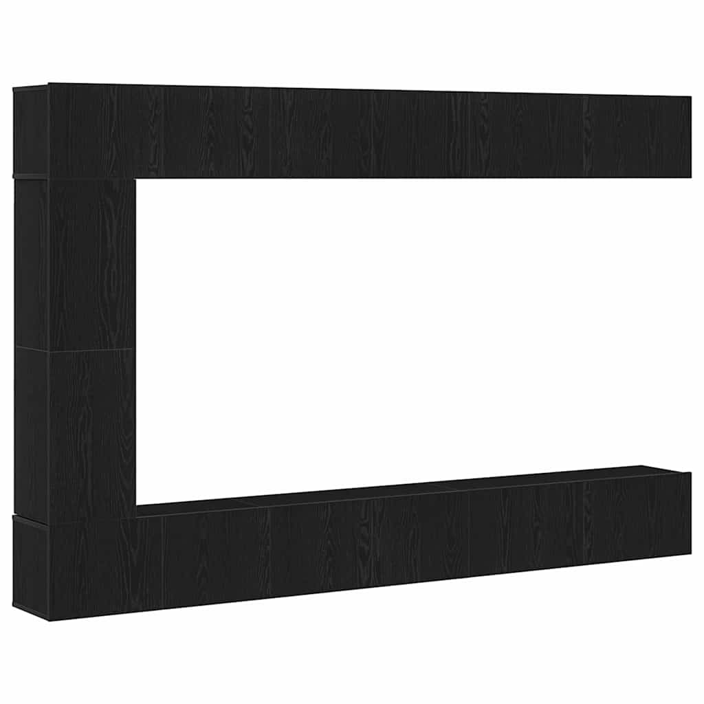 TV-Schrankset 9 pcs Schwarz Eichen-Optik Holzwerkstoff