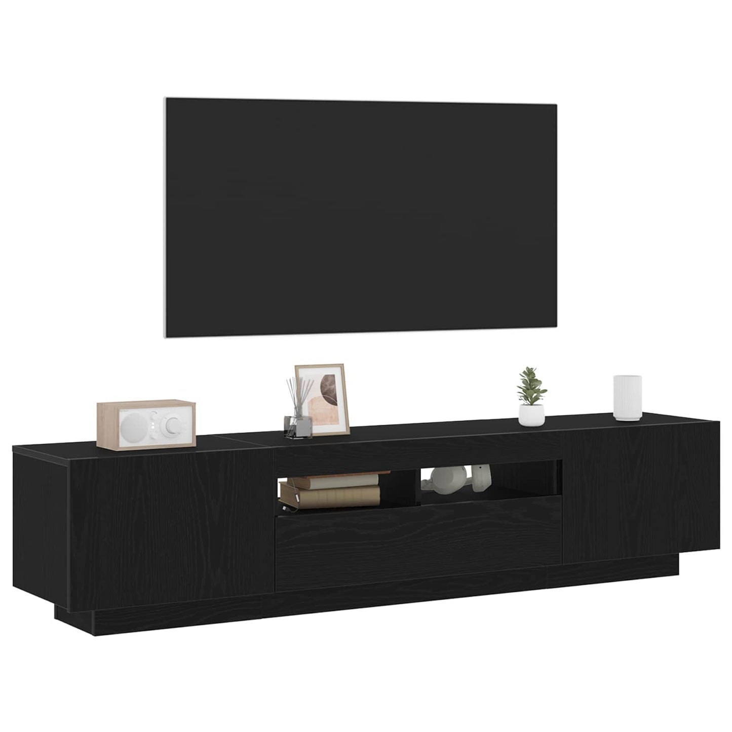 TV-Schrankset 2 pcs Schwarz 180 x 35 x 40 cm Holzwerkstoff