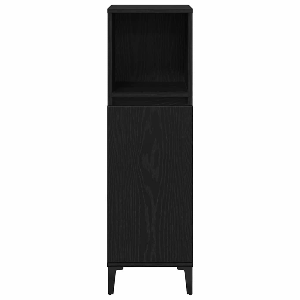 Badezimmermöbel-Set Wandmontiert 3 pcs Schwarz Eichen-Optik