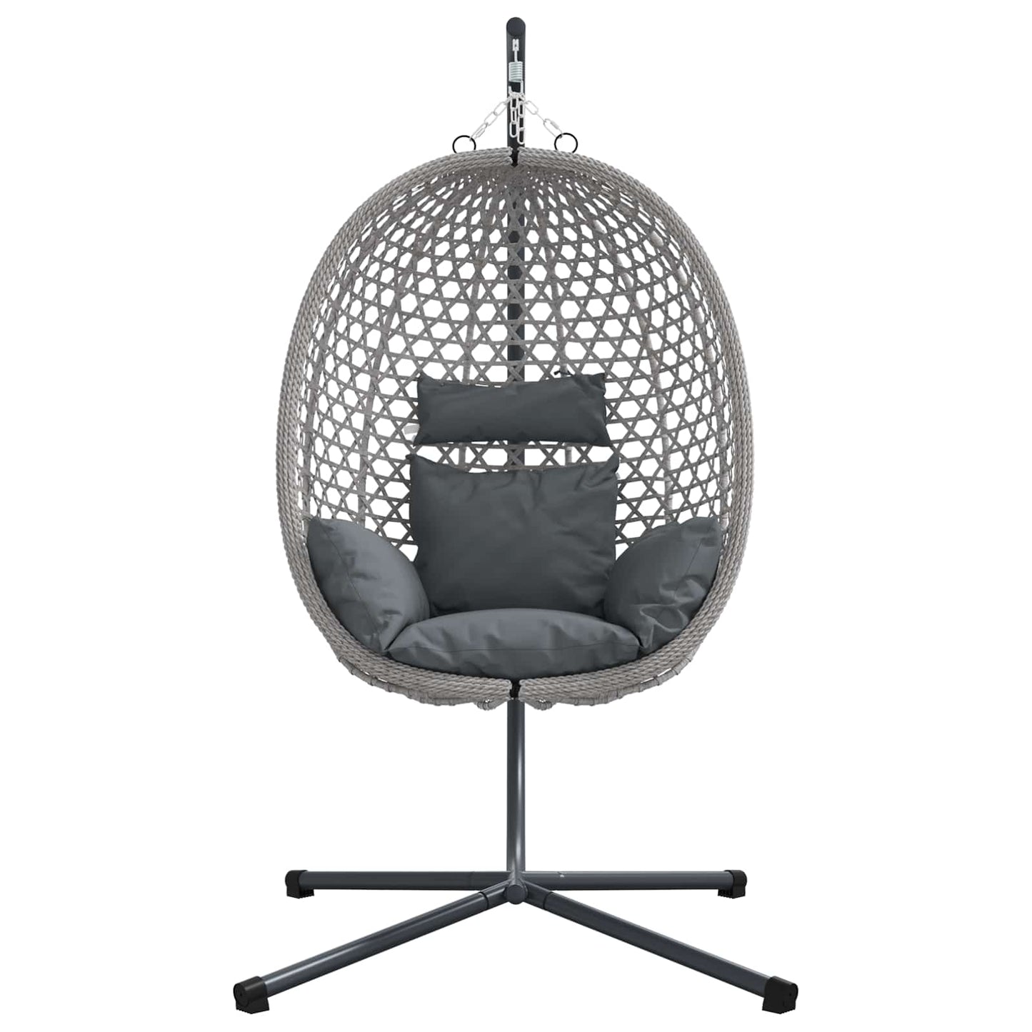 Hängendes Ei-Stuhl Anthrazit und Grau 104 x 100 x 191 cm