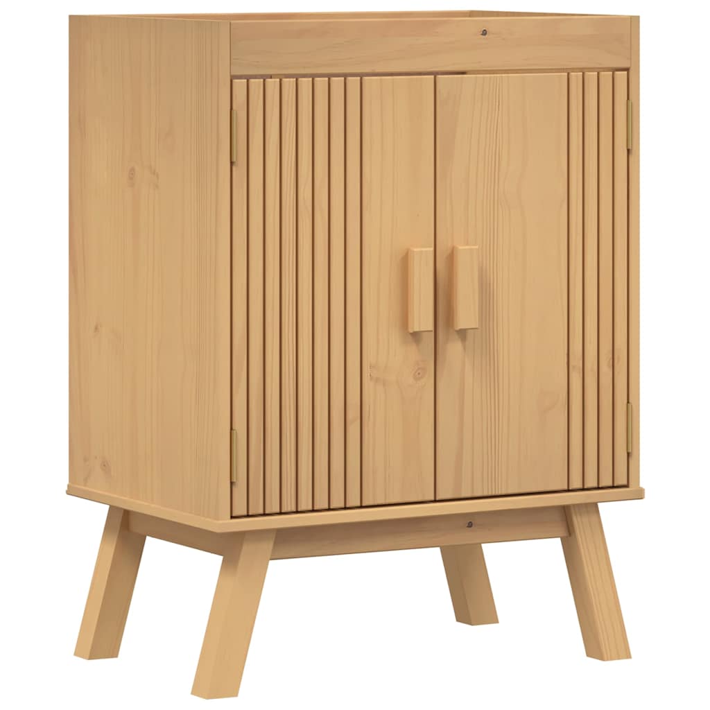 Badezimmermöbel-Set mit Regal 2 pcs Braun Massivholz Kiefer