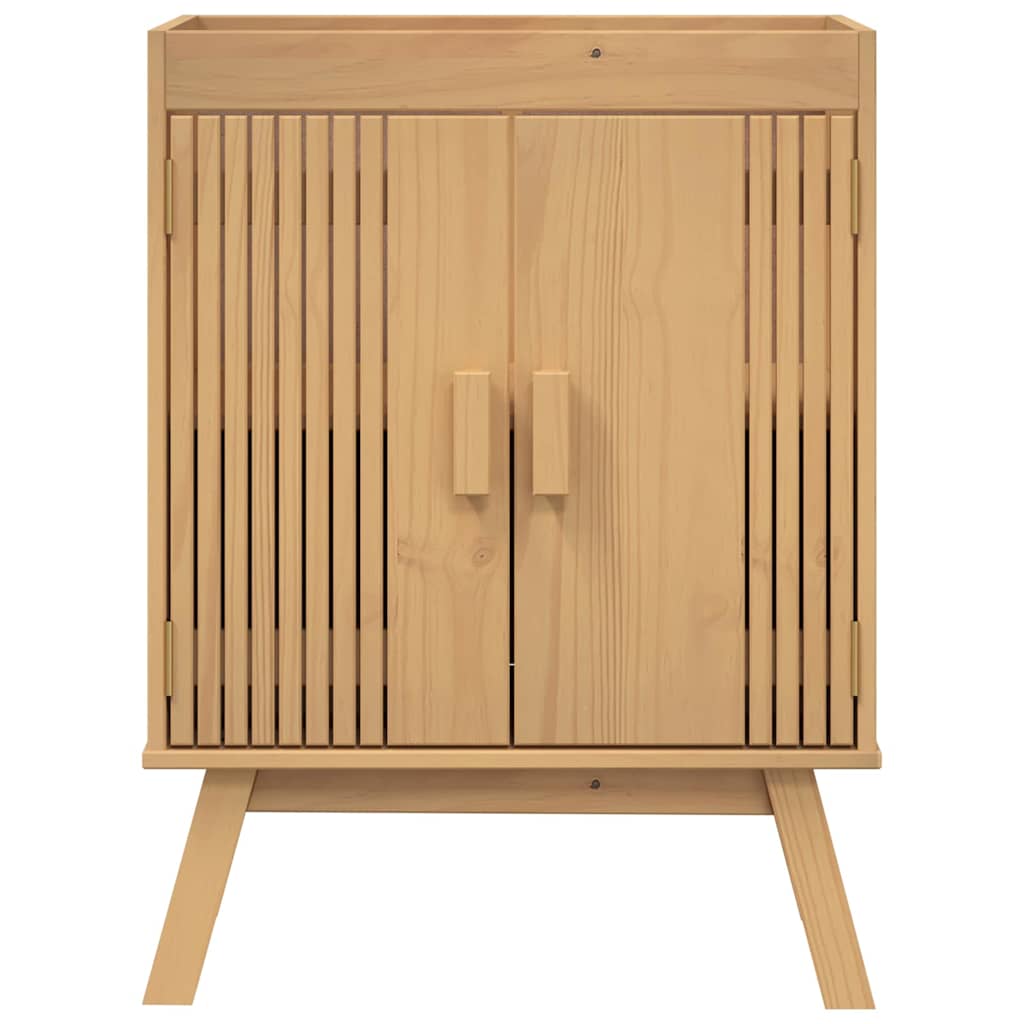 Badezimmermöbel-Set mit Regal 4 pcs Braun Massivholz Kiefer