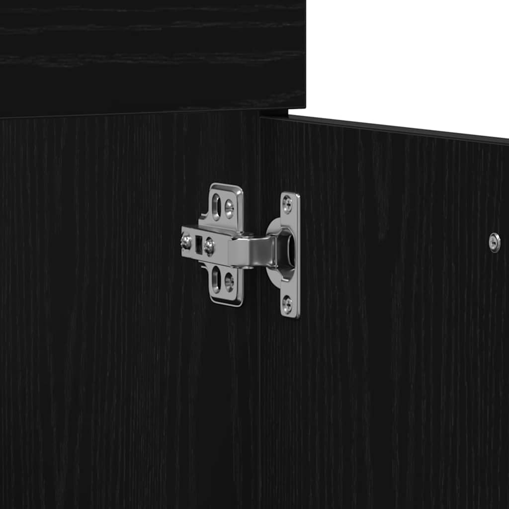 Badezimmermöbel-Set 4 pcs Schwarz Eichen-Optik Holzwerkstoff