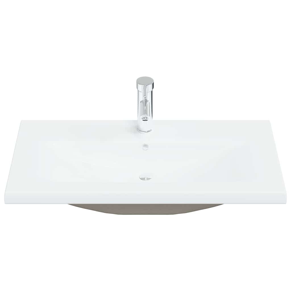 Badezimmermöbel-Set 3 pcs Schwarz Eichen-Optik Holzwerkstoff