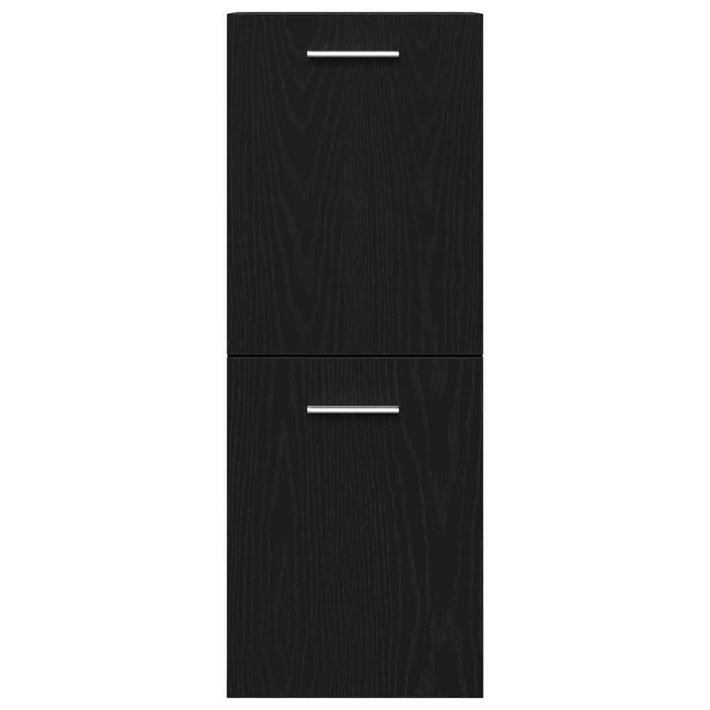 Badezimmermöbel-Set 4 pcs Schwarz Eichen-Optik Holzwerkstoff