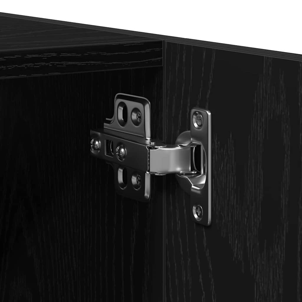 Badezimmermöbel-Set 4 pcs Schwarz Eichen-Optik Holzwerkstoff