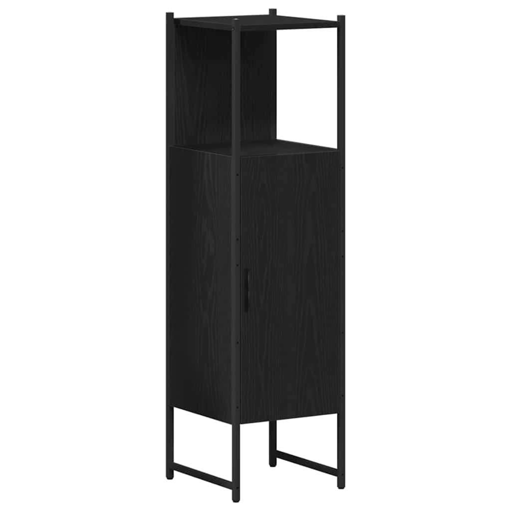 Badezimmermöbel-Set mit Regal 3 pcs Schwarz Holzwerkstoff