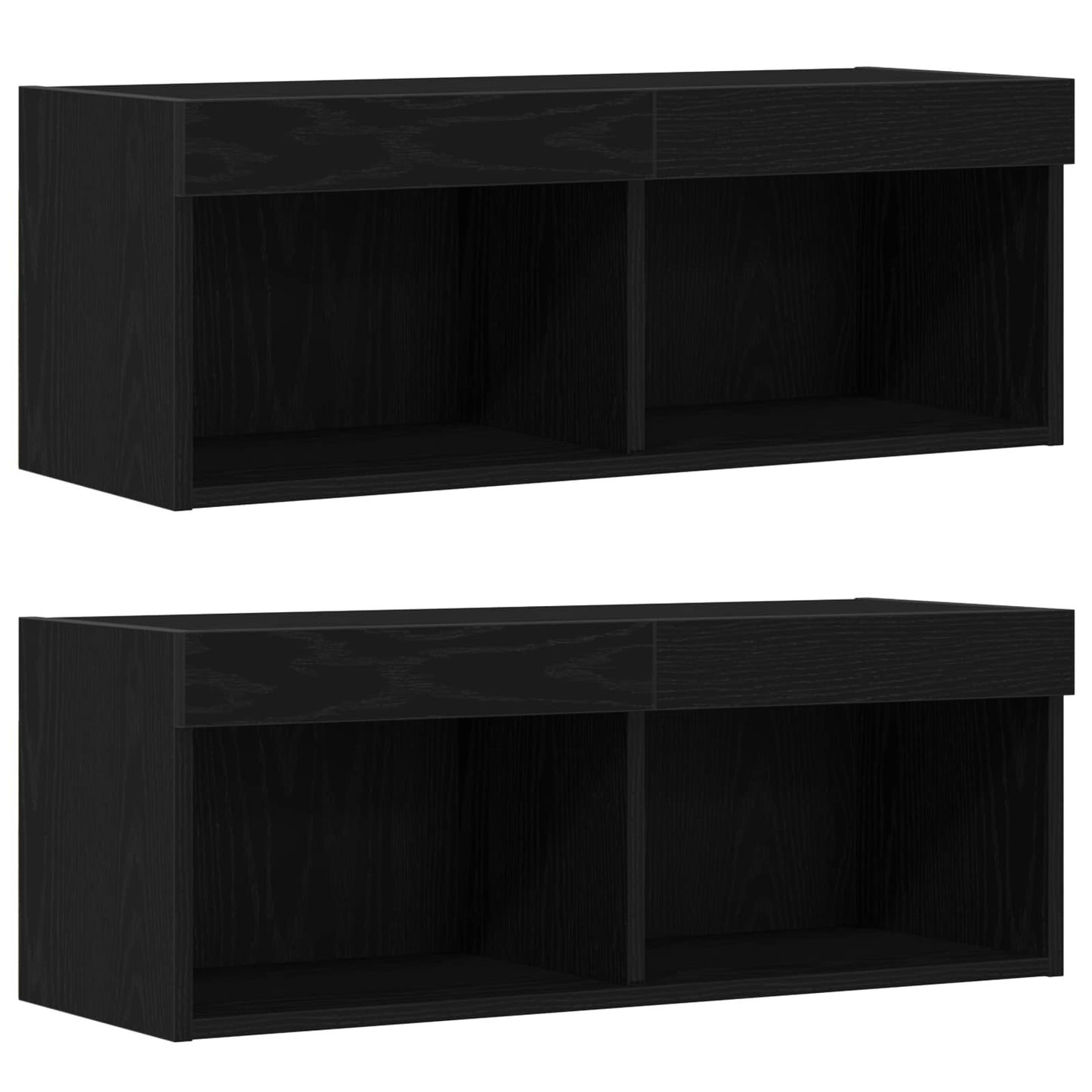 TV-Schrankset 8 pcs Schwarz Eichen-Optik Holzwerkstoff