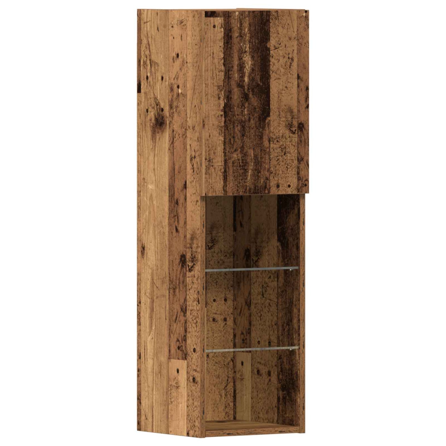 TV-Schränk mit LED-Lichtleisten 4 pcs Altholz Holzwerkstoff