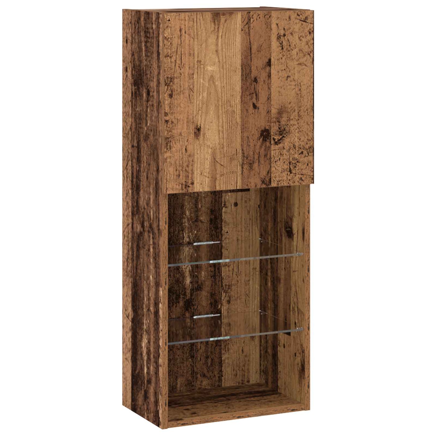 TV-Schränk mit LED-Lichtleisten 4 pcs Altholz Holzwerkstoff