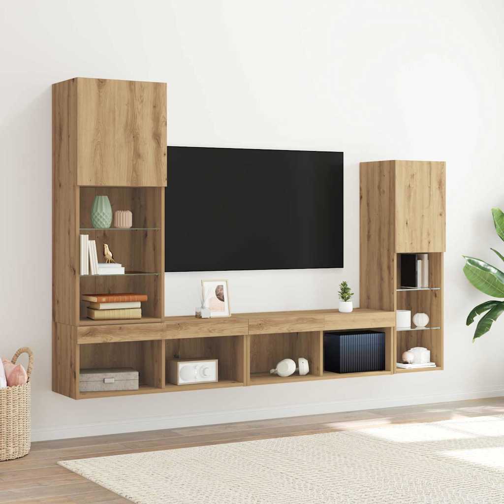 TV-Schränk 4 pcs Artisan-Eiche Holzwerkstoff